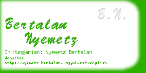 bertalan nyemetz business card